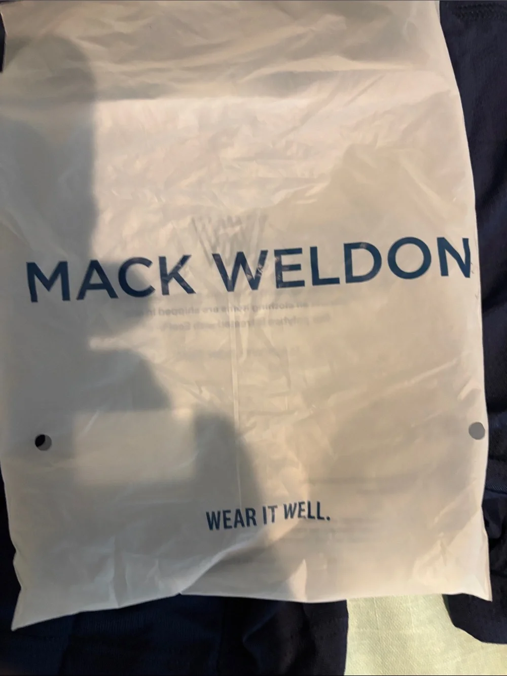 Mack Weldon  Navy Performance Boxer Briefs with Tan Stripe Waistband